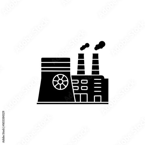 creative details thermal power station icon vector illustration