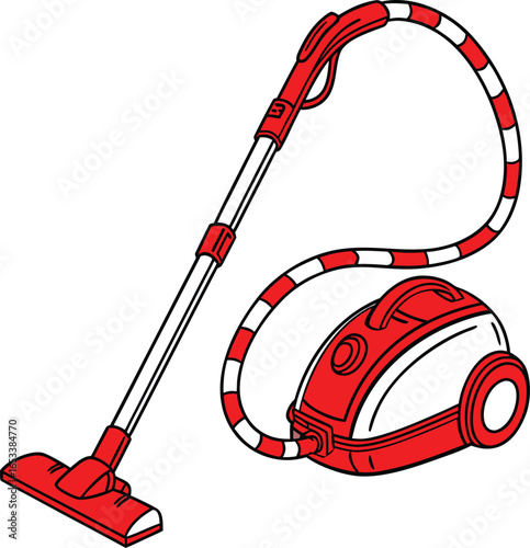 Vacuum cleaner vector isolated on white background for home cleaning illustration