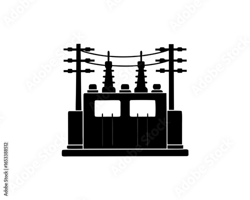 creative details electric substation icon Vector Illustration