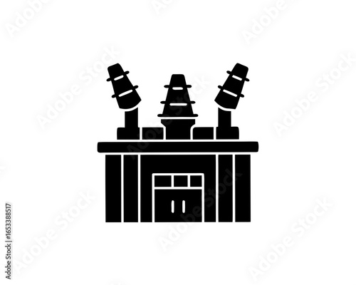 creative details electric substation icon Vector Illustration