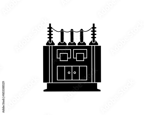 creative details electric substation icon Vector Illustration