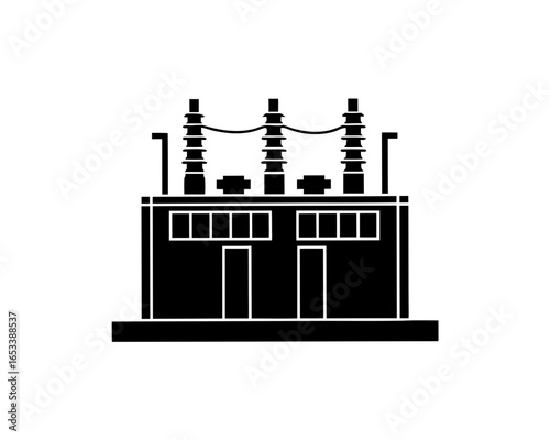creative details electric substation icon Vector Illustration