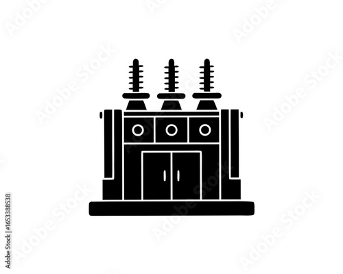 creative details electric substation icon Vector Illustration