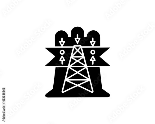 creative details electric substation icon Vector Illustration