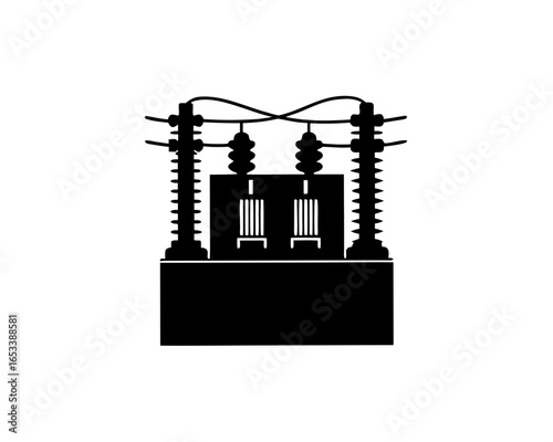 creative details electric substation icon Vector Illustration