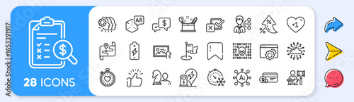 Payment received, Milestone and Heartbeat timer line icons. Interest rate, AI generate, Inflation icons. Pack of Binary code, Auction, Battery charging icon. Vector