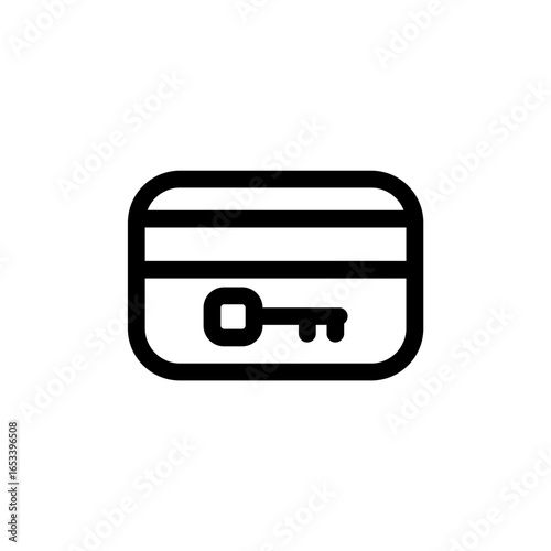 key card line icon is designed in an easily recognizable style. It's suitable for a variety of visual needs, such as digital media or other graphic design projects