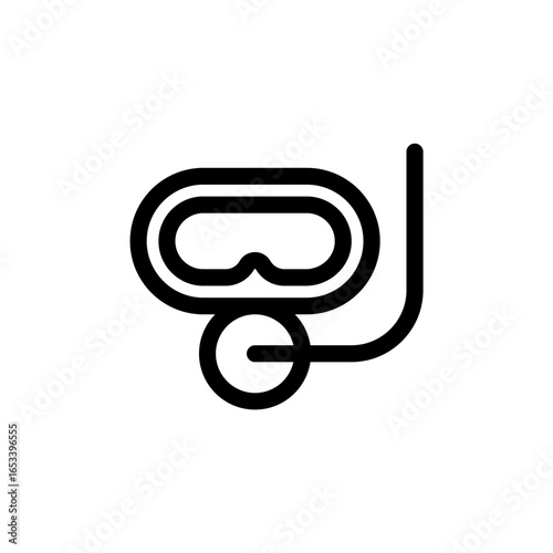 diving goggles line icon is designed in an easily recognizable style. It's suitable for a variety of visual needs, such as digital media or other graphic design projects
