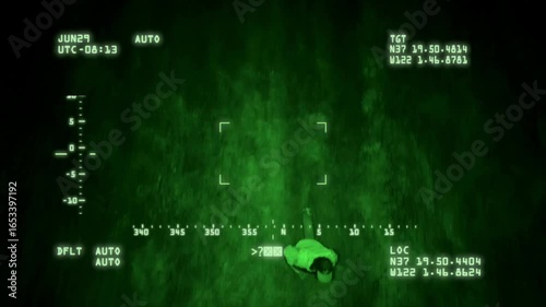 Drone Tracking Fugitive Running Through Field at Night