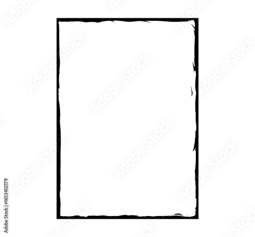 Abstract Grunge Border | Rough Black Frame Isolated PNG