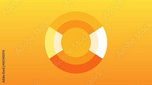 A stylized life preserver ring in shades of orange and yellow against a warm gradient transparency background lifebuoy