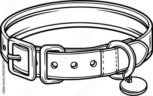 Dog Collar SVG Vector Outline
