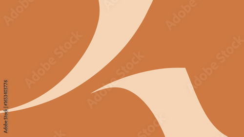 Abstract Smooth Curves in Warm Orange and Cream Colors transparency background pattern