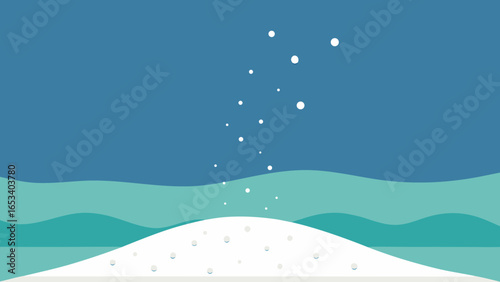 Abstract Snowfall Over Blue and Teal Hills winter cold transparency background