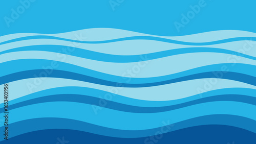 Abstract transparency background of layered wavy lines in various shades of blue curves