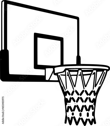 Basketball Hoop Outline SVG Vector Illustration
