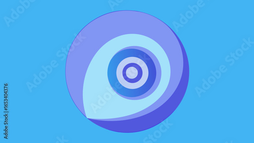 Concentric circles in shades of blue and purple on a solid blue transparency background rings abstract