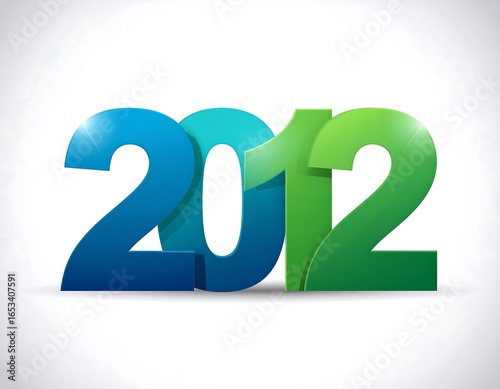 Obraz na płótnie Colorful, layered 3D numerals representing the year 2012