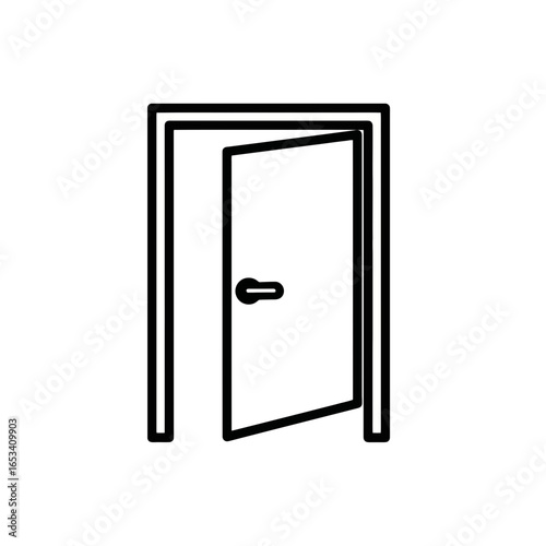 Vector Icon of Open Door Outline Design  