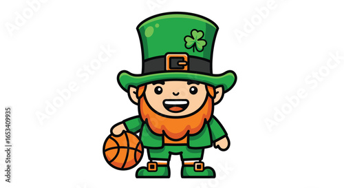 Lucky Leprechaun with a Basketball - St. Patrick's Day Fun