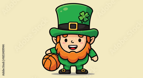 Lucky Leprechaun with a Basketball - St. Patrick's Day Fun