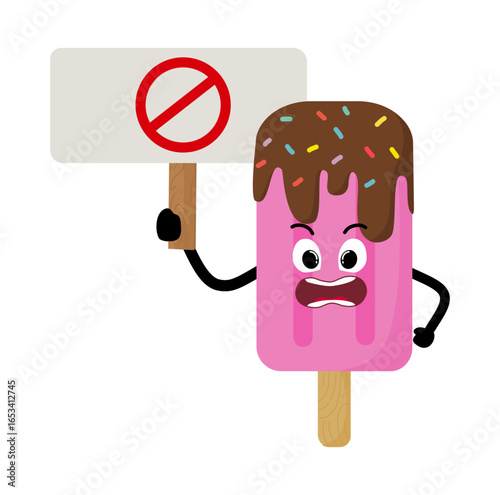 Cute Hand Drawn Protesting Popsicle