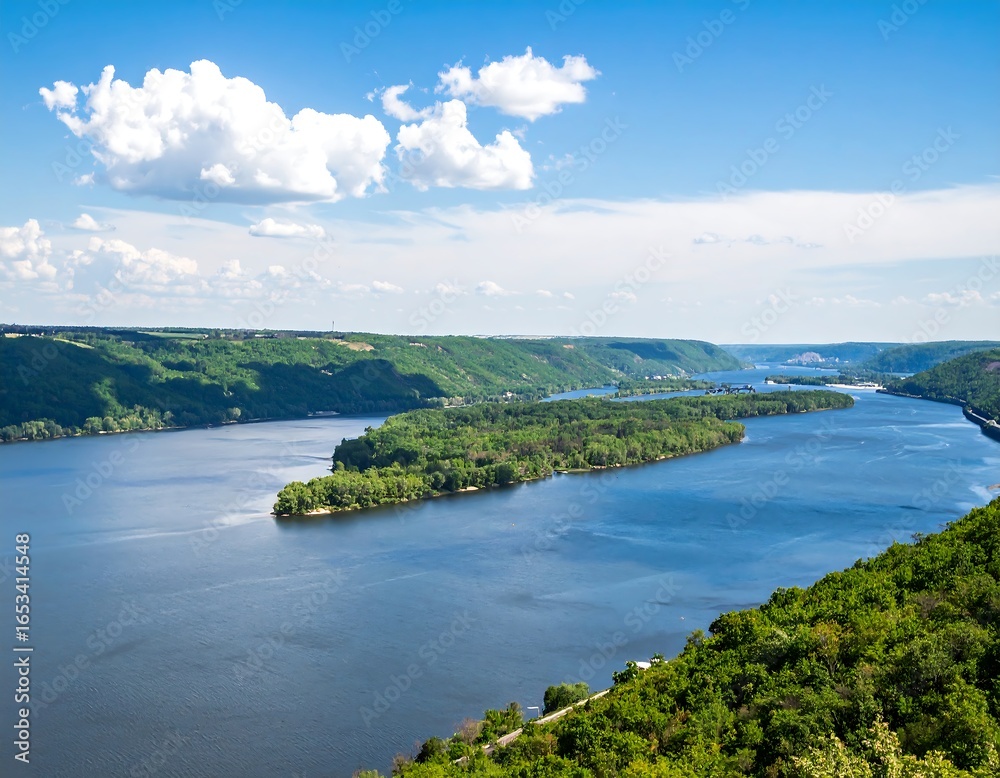 Obraz premium Panoramic view of a river valley