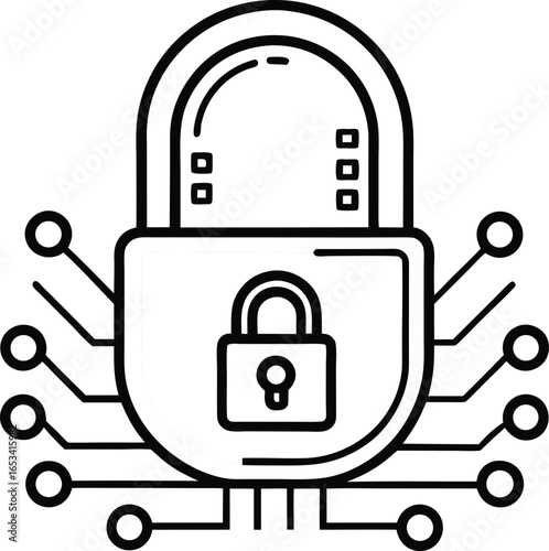 Padlock Protecting Digital Wallet Icon
