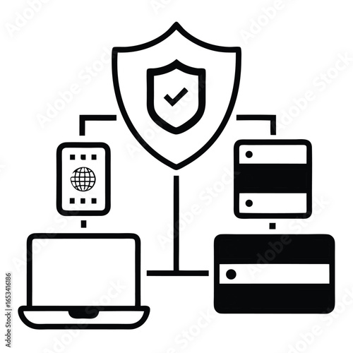 Shield Protecting Data Transfer Icon