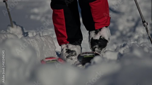 Skier making turns in deep powder snow