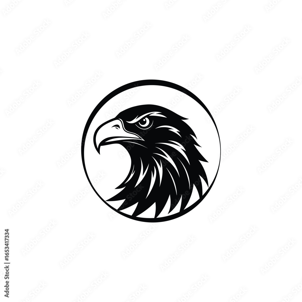 Obraz premium Eagle Head Emblem in Circle bird hawk