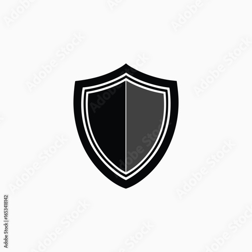 Two- Toned Shield Emblem on White Background symbol Free Download Two- Toned Shield Emblem on White Background symbol - GFXLoad