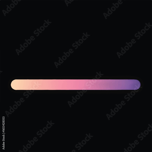 Gradient Horizontal Bar with Rounded Edges and Black Outline.