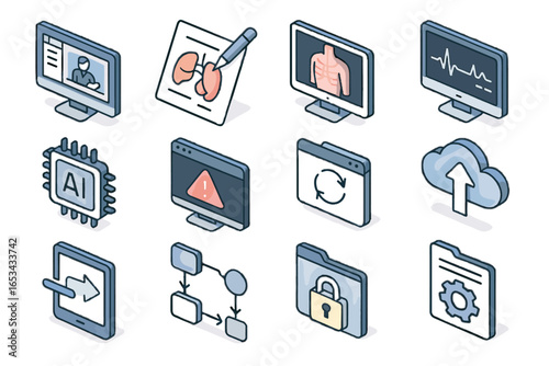 Dashboard ai icon vector cloud workflow encryption plan update remote surgery