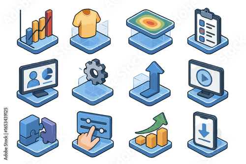Boost tool graph icon gear vector replay ar reality heatmap arrow upload