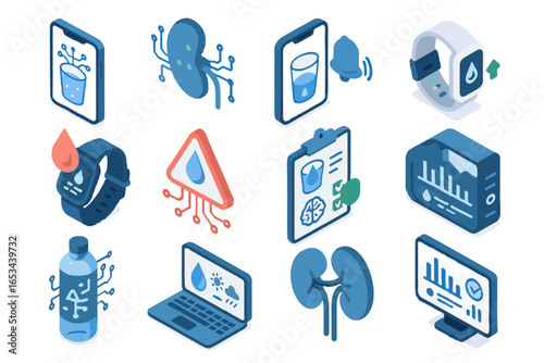 Checker alert ai intake vector water fluid hydration weather icon health balance