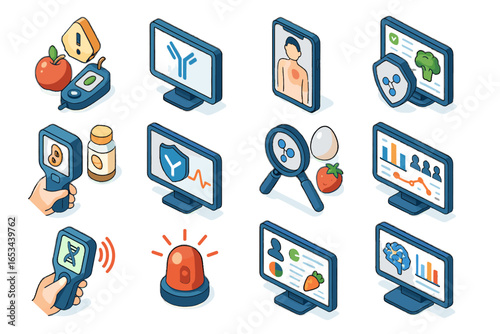 Symptom icon nutrition vector sensor emergency ai scanner response diet checker personalized