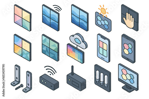 Light storage icon vector wallpaper smart surfaces control wall icons app ambient