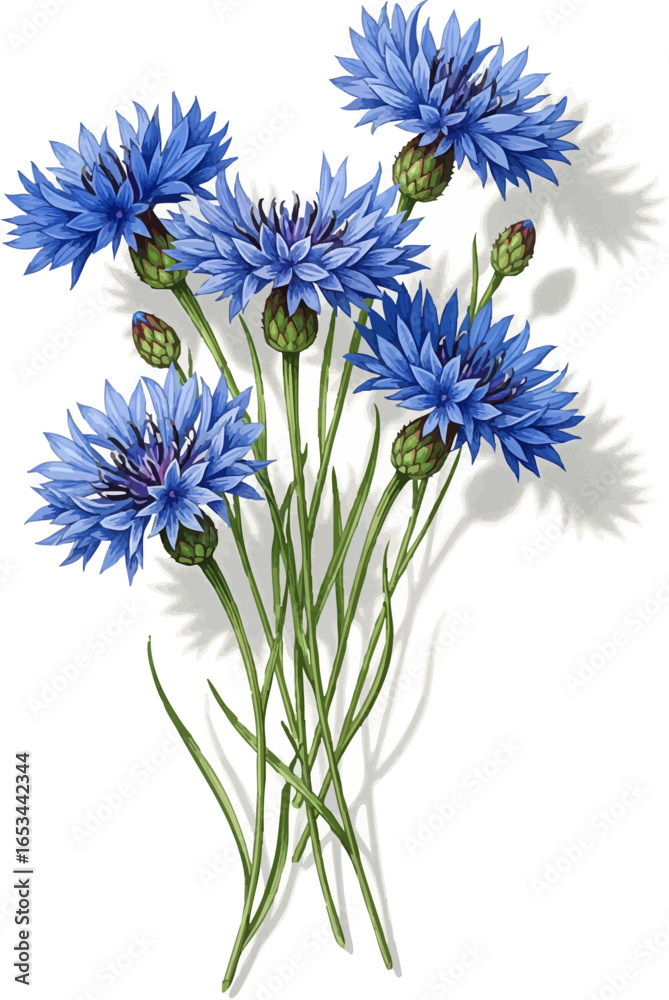 Fototapeta premium A Bunch of Blue Cornflowers