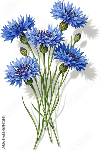 A Bunch of Blue Cornflowers