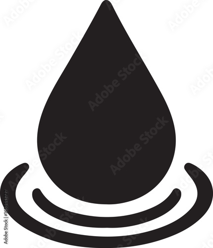 Stylized water drop silhouette vector icon with vibrant color accents
