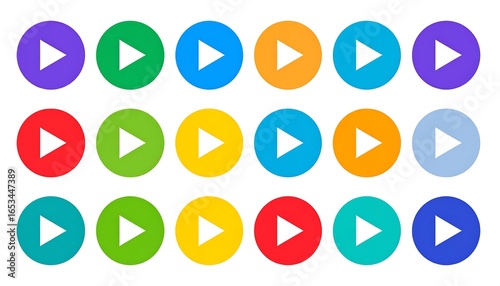 Free Download Colorful play icons in a grid - GFXLoad