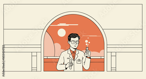 Minimalist Line Characters: Inclusive & Retro-Futurism Vector Set