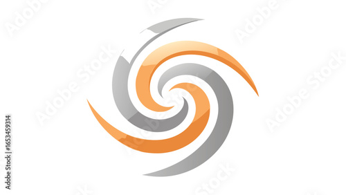 Abstract Swirl Logo Design with Orange and Gray Gradient vector illustration transparency background