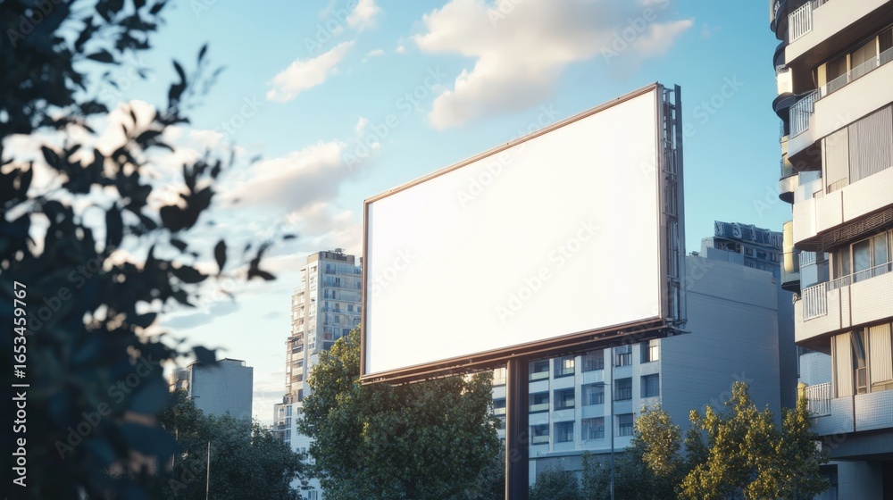 Fototapeta premium Billboard Construction in the city. An Advertising Mockup