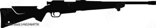 Rifle Silhouette Precision Shooting Sporting Arms Firearm Outline Long Gun Design Target Practice Silhouette Sport Equipment
