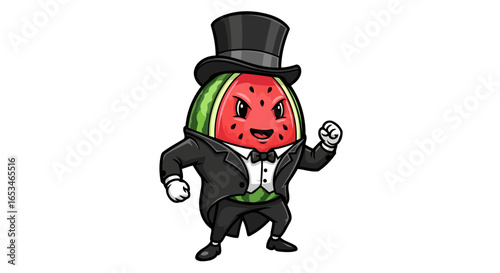 powerful watermelon mascot transparent background ready for your design
