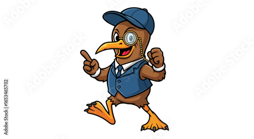 charming kiwi bird mascot transparent background png for design projects