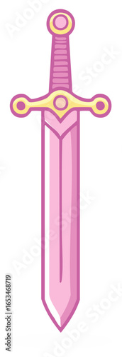 Whimsical Pink Sword Fantasy Weapon for Princess Heroine Role Playing Game Adventure