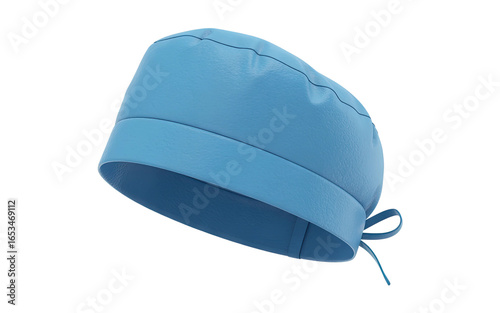 Professional light blue medical scrub cap with tie closure, essential healthcare accessory for sterile environments
